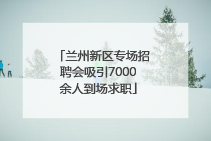 兰州新区专场招聘会吸引7000余人到场求职