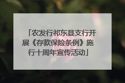 农发行祁东县支行开展《存款保险条例》施行十周年宣传活动