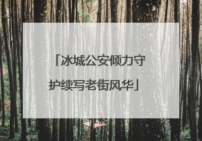 冰城公安倾力守护续写老街风华