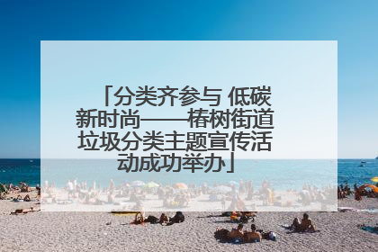 分类齐参与 低碳新时尚——椿树街道垃圾分类主题宣传活动成功举办