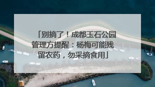 别摘了！成都玉石公园管理方提醒：杨梅可能残留农药，勿采摘食用