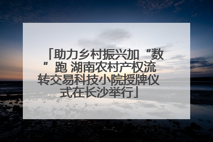 助力乡村振兴加“数”跑 湖南农村产权流转交易科技小院授牌仪式在长沙举行
