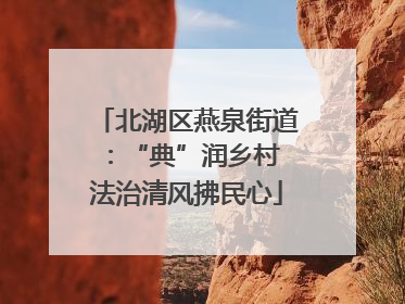 北湖区燕泉街道：“典”润乡村 法治清风拂民心