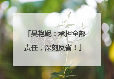 吴艳妮：承担全部责任，深刻反省！
