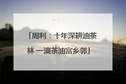 周利：十年深耕油茶林 一滴茶油富乡邻