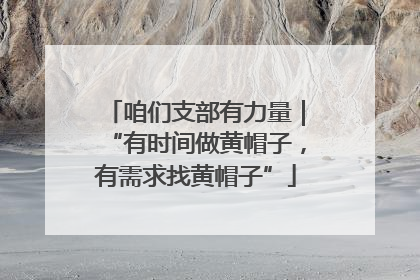 咱们支部有力量｜“有时间做黄帽子，有需求找黄帽子”