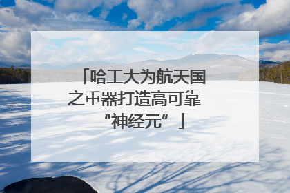 哈工大为航天国之重器打造高可靠“神经元”