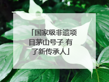 国家级非遗项目茅山号子 有了新传承人