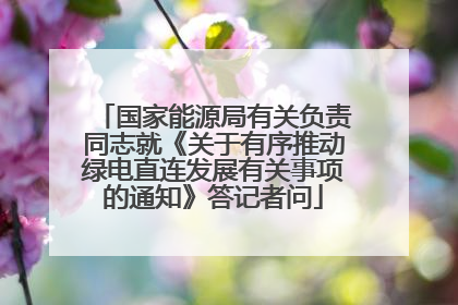 国家能源局有关负责同志就《关于有序推动绿电直连发展有关事项的通知》答记者问