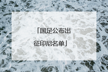 国足公布出征印尼名单