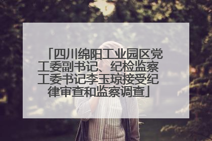 四川绵阳工业园区党工委副书记、纪检监察工委书记李玉琼接受纪律审查和监察调查