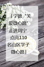 宁德“关爱微心愿”走进周宁 点亮110名山区学子微心愿