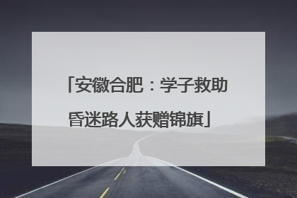 安徽合肥：学子救助昏迷路人获赠锦旗