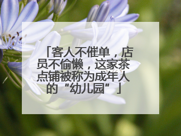客人不催单，店员不偷懒，这家茶点铺被称为成年人的“幼儿园”