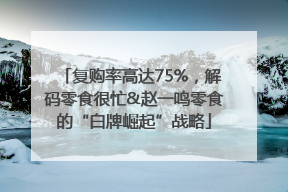 复购率高达75%，解码零食很忙&赵一鸣零食的“白牌崛起”战略