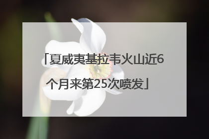 夏威夷基拉韦火山近6个月来第25次喷发