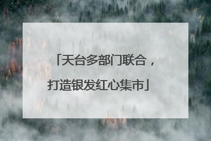 天台多部门联合，打造银发红心集市