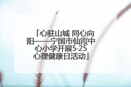 心驻山城 同心向阳——宁国市仙霞中心小学开展5·25心理健康日活动