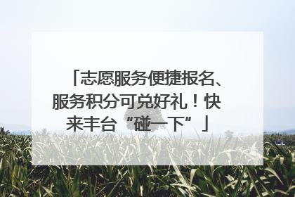 志愿服务便捷报名、服务积分可兑好礼！快来丰台“碰一下”
