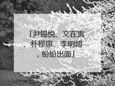 尹锡悦、文在寅、朴槿惠、李明博，纷纷出面