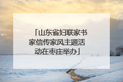 山东省妇联家书家信传家风主题活动在枣庄举办