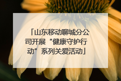 山东移动聊城分公司开展“健康守护行动”系列关爱活动
