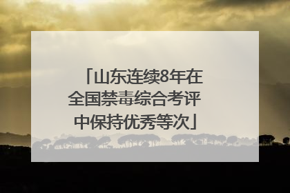 山东连续8年在全国禁毒综合考评中保持优秀等次