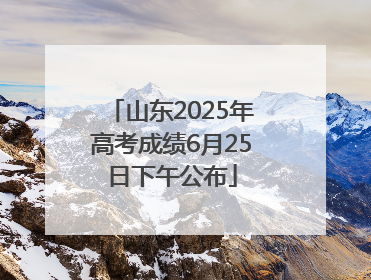 山东2025年高考成绩6月25日下午公布