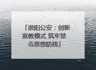崇阳公安：创新宣教模式 筑牢禁毒思想防线