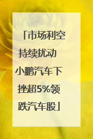 市场利空持续扰动 小鹏汽车下挫超5%领跌汽车股