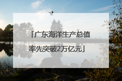 广东海洋生产总值率先突破2万亿元