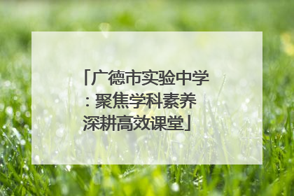 广德市实验中学：聚焦学科素养 深耕高效课堂