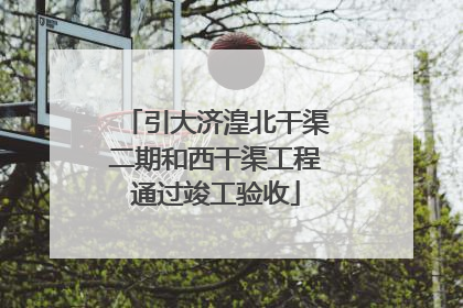 引大济湟北干渠二期和西干渠工程通过竣工验收