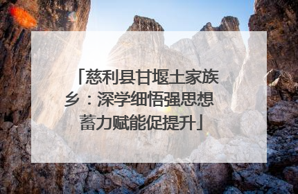 慈利县甘堰土家族乡：深学细悟强思想 蓄力赋能促提升