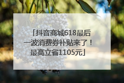 抖音商城618最后一波消费券补贴来了！最高立省1105元