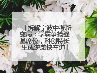 拆解宁波中考新变局：学霸争抢强基席位，科创特长生成逆袭快车道