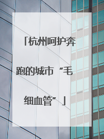 杭州呵护奔跑的城市“毛细血管”