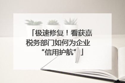极速修复！看获嘉税务部门如何为企业“信用护航”