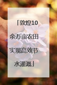 敦煌10余万亩农田实现高效节水灌溉