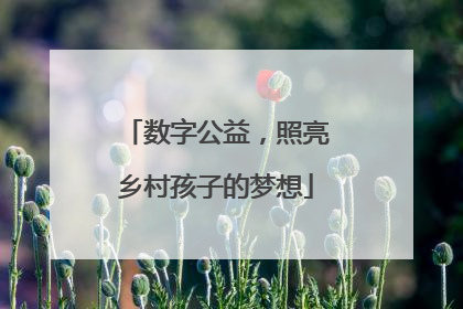 数字公益，照亮乡村孩子的梦想