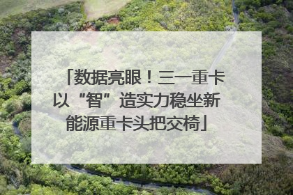 数据亮眼！三一重卡以“智”造实力稳坐新能源重卡头把交椅
