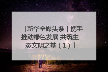 新华全媒头条｜携手推动绿色发展 共筑生态文明之基（1）
