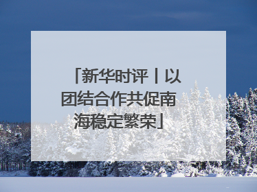 新华时评丨以团结合作共促南海稳定繁荣