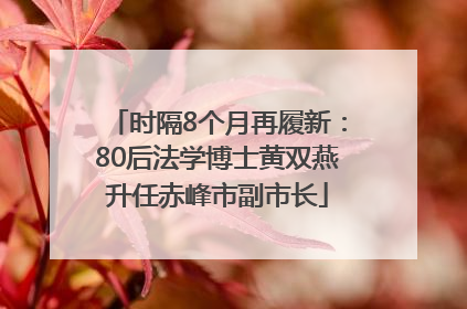 时隔8个月再履新：80后法学博士黄双燕升任赤峰市副市长