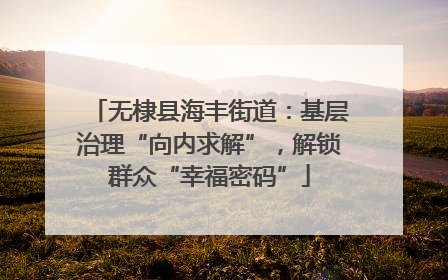 无棣县海丰街道：基层治理“向内求解”，解锁群众“幸福密码”