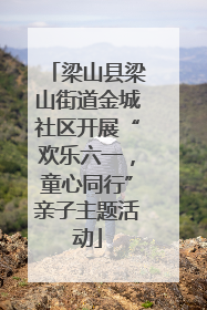 梁山县梁山街道金城社区开展“欢乐六一，童心同行”亲子主题活动