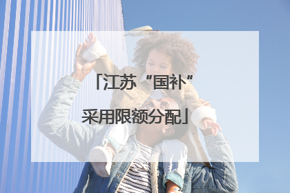 江苏“国补”采用限额分配