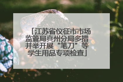 江苏省仪征市市场监管局真州分局多措并举开展“笔刀”等学生用品专项检查