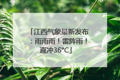 江西气象最新发布：雨雨雨！雷阵雨！直冲36°C