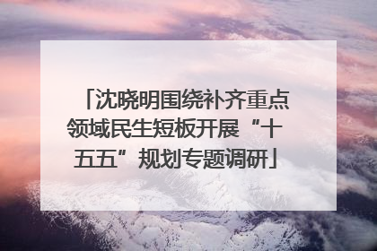 沈晓明围绕补齐重点领域民生短板开展“十五五”规划专题调研